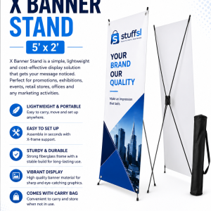 X stand banner Flex Standee Display Stand 2x5 feet for Marketing Promotions Flex Standee X Display Stand without Pana Flex